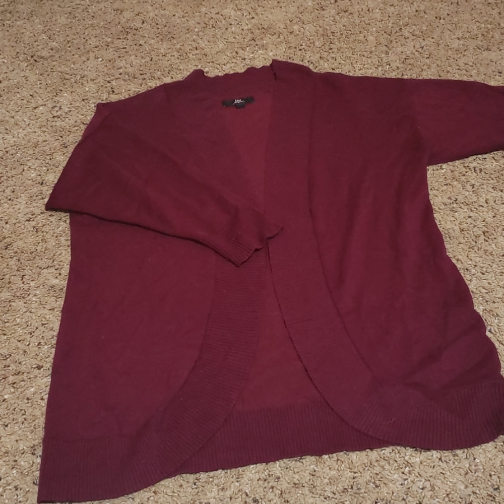 MM Open Front Burgundy wine rayon Cardigan